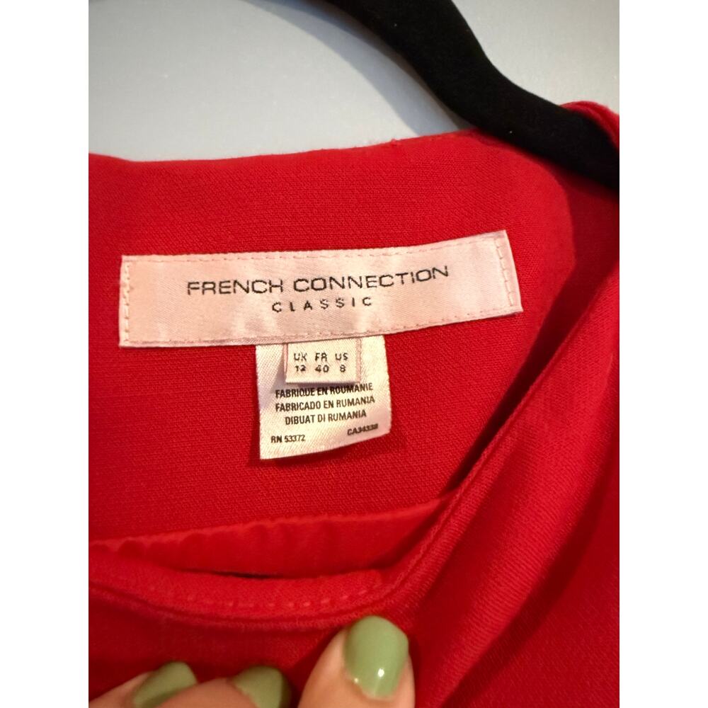 French Connection Classic Red Fit & Flare Dress – Size 8 - Picture 4 of 5